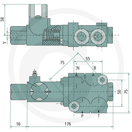 GRANIT Valve de freinage MN16 avec répartiteur vue 3
