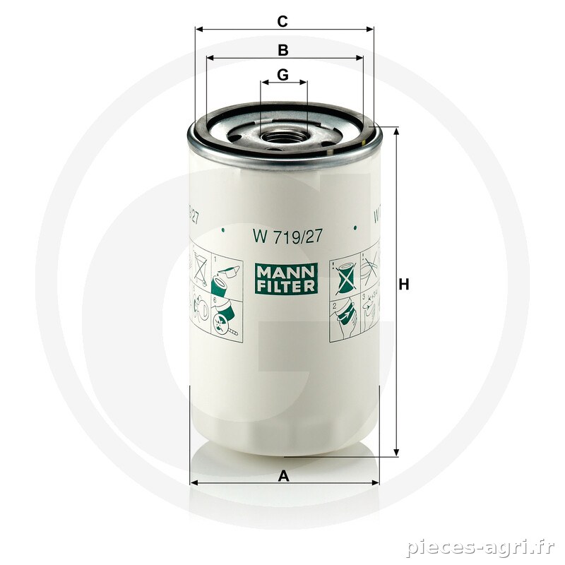 MANN FILTER Filtre à huile moteur vue 3
