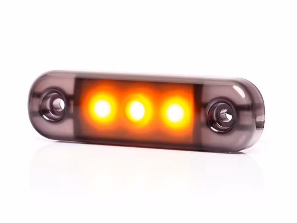 Feu de gabarit latéral LED, orange, rectangulaire, 12-24 V, 84 x 24 x 10,4 mm · réf. LA30099