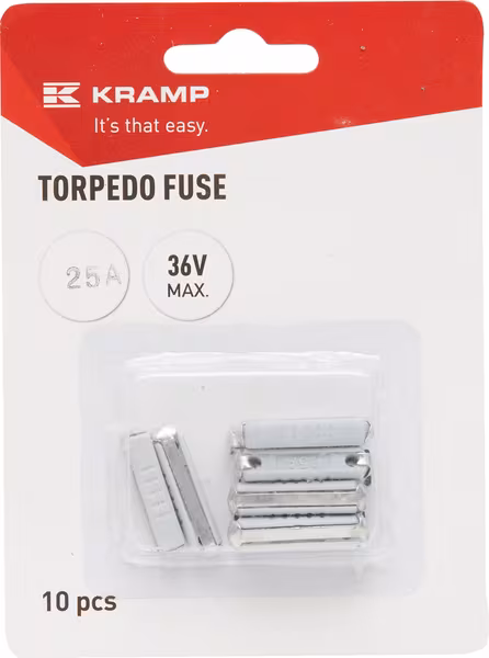 Fusible torpille en céramique 25A 36V bleu (x10) · réf. FS10025A
