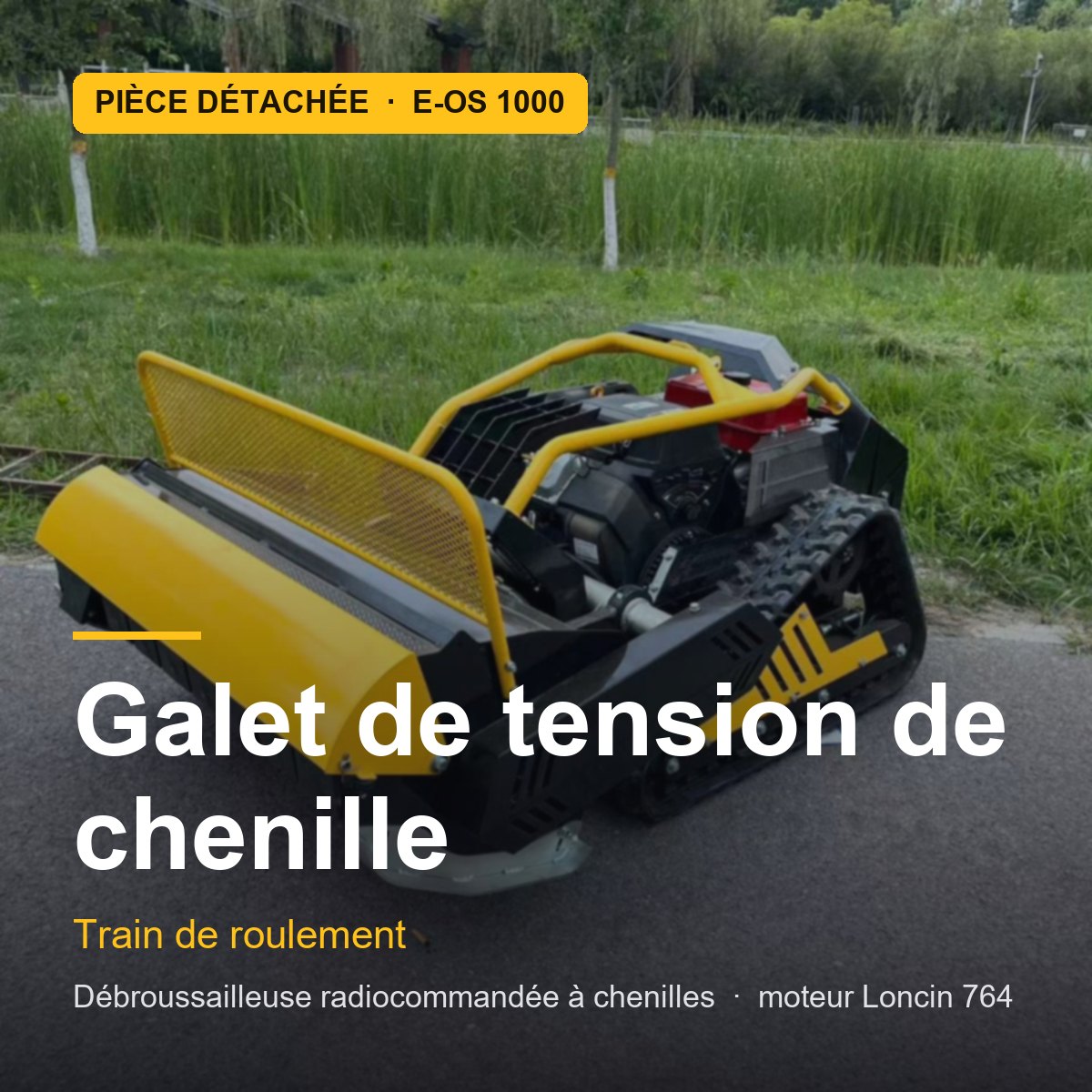 Galet de tension de chenille pour E-OS 1000 · réf. BEARING-WHEEL-IDLER-WHEEL