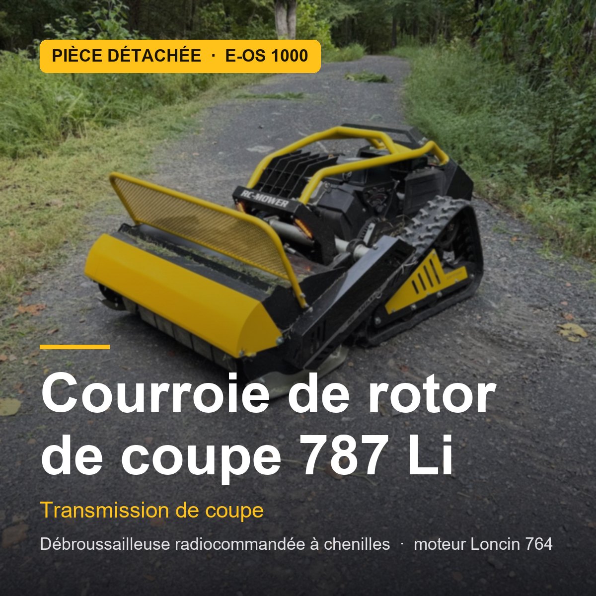 Courroie de rotor de coupe 787 Li pour E-OS 1000 · réf. CUTTING-ROTOR-BELT-787-LI
